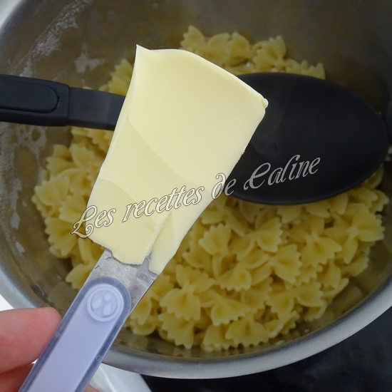 Farfalle aux dés de jambon et petits légumes08