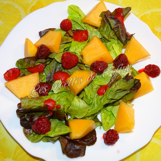 Salade melon, framboises et magret de canard14