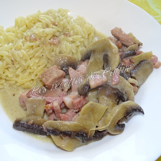 Sauté de dinde aux lardons et champignons20