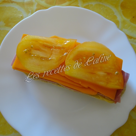 Sandwich jambon mimolette crudités08