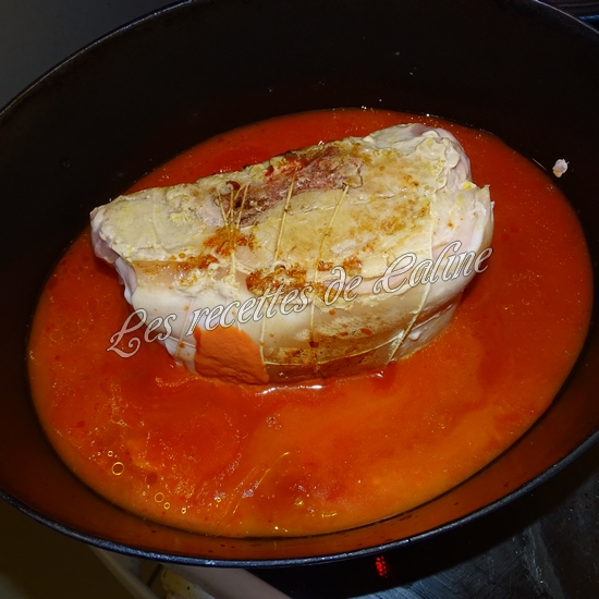 Rouelle de porc en cocotte et ses petits légumes et coulis de tomate10