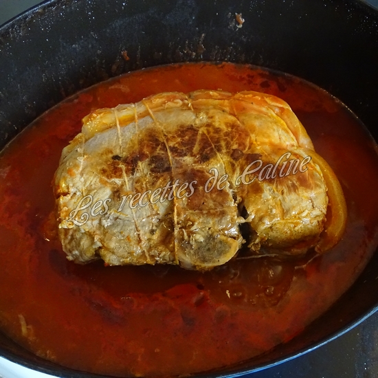 Rouelle de porc en cocotte et ses petits légumes et coulis de tomate14