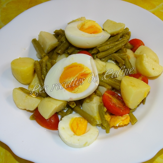 Salade de haricots verts, pommes de terre, tomates et oeufs13
