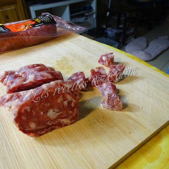 Coquillettes au saucisson et petits pois02