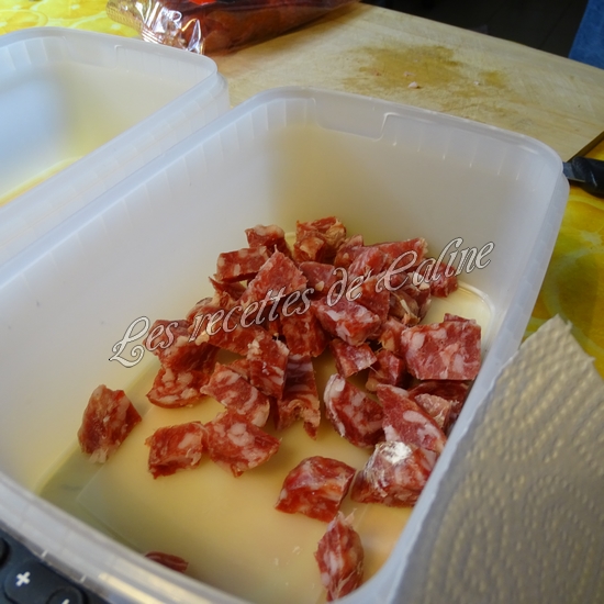 Coquillettes au saucisson et petits pois03