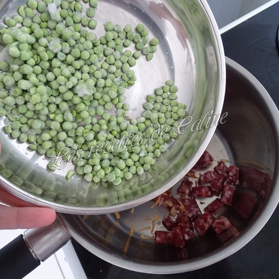 Coquillettes au saucisson et petits pois06