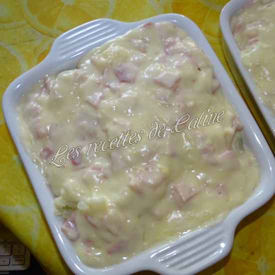 Gratin de chou-fleur, pommes de terre, fromage et jambon18