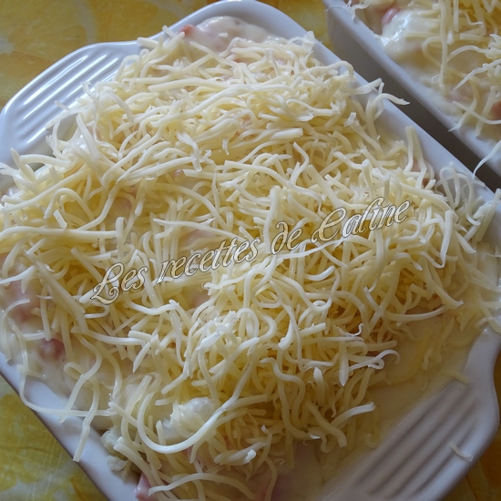 Gratin de chou-fleur, pommes de terre, fromage et jambon19