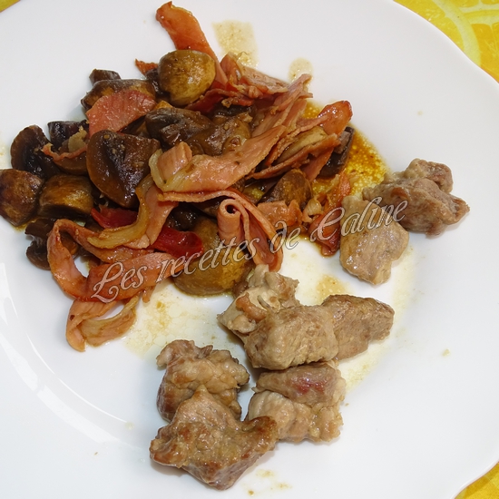 Mijotés de champignons au jus de viande et jambon sec19