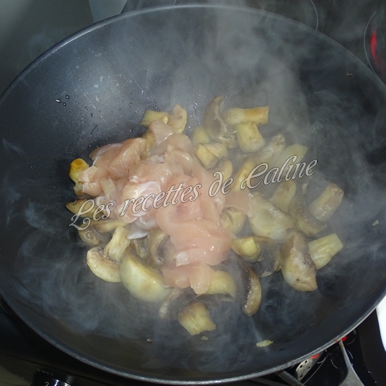 Macaroni aux champignons et au poulet09