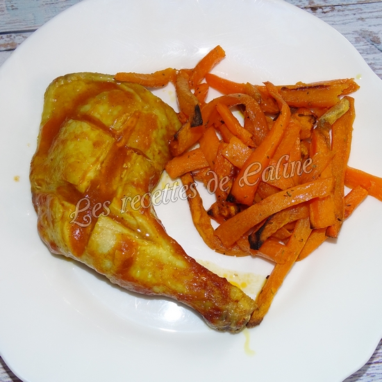 Cuisse de poulet au ketchup curry et ses frites de patates douces11