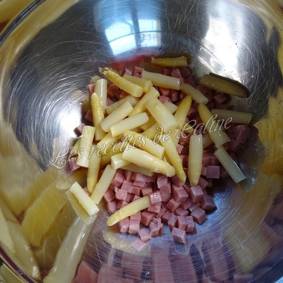Salade de pâtes aux asperges, petits pois et jambon blanc04