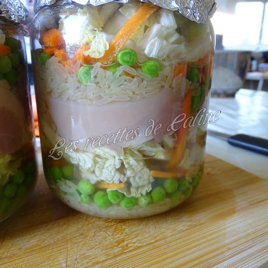 Riz au poulet et petits légumes en bocal30