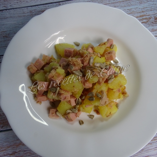Salade de pommes de terre, thon et cervelas09