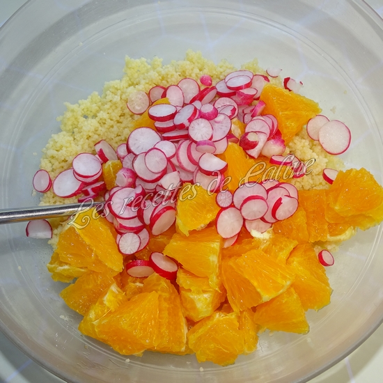Salade de semoule à l’orange, aux radis et noix de cajou10