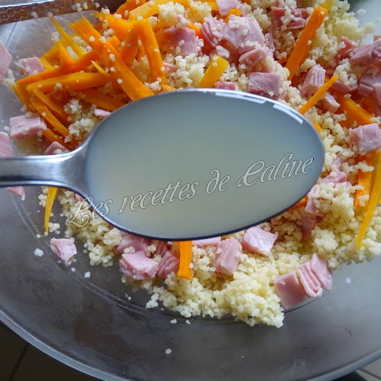 Salade de semoule au jambon et carottes râpées05