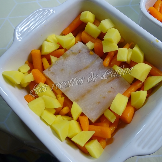 Dos de cabillaud au lait de coco et petits légumes05