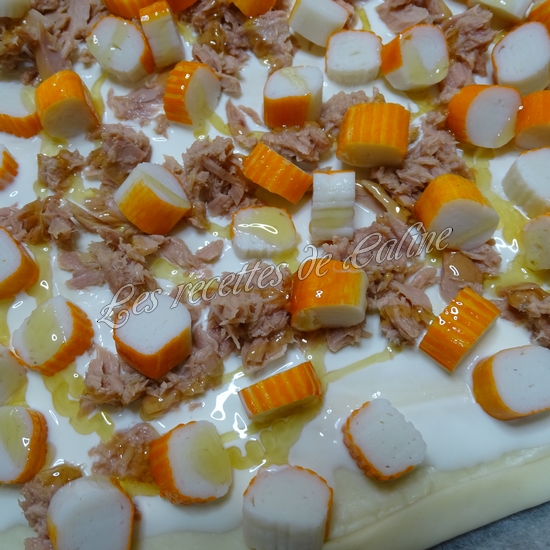 Pizza au surimi &amp; thon et miel06