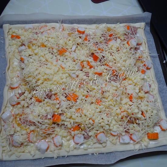 Pizza au surimi &amp; thon et miel10