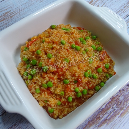 Poêlée de semoule à la tomate et petits pois17