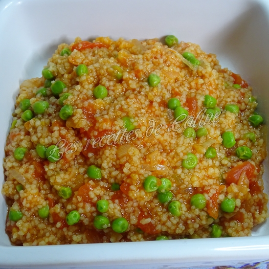 Poêlée de semoule à la tomate et petits pois19