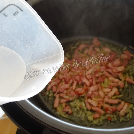 Pâtes au chou fleur, lardons et fromage à l'autocuiseur10