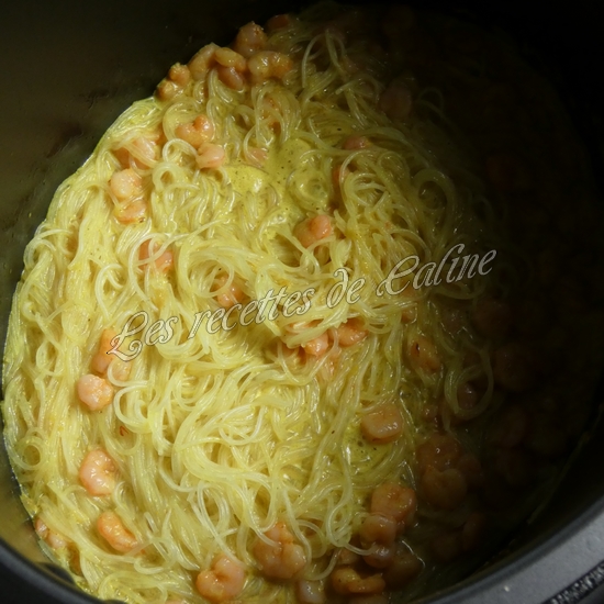 Cocotte de noodle aux crevettes et crème de coco à l'autocuiseur14