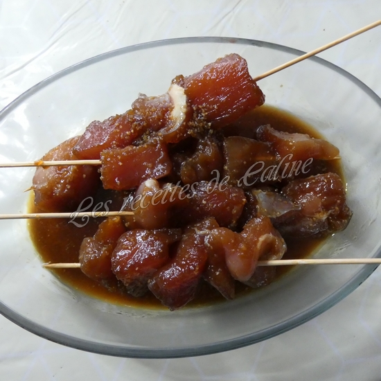 Brochettes de poulet au miel et au soja07