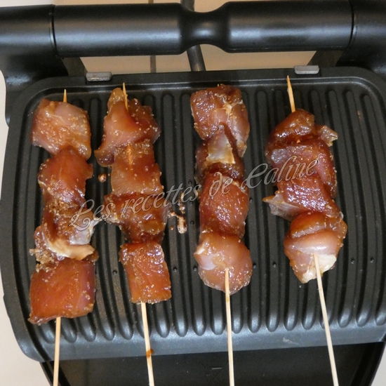 Brochettes de poulet au miel et au soja08