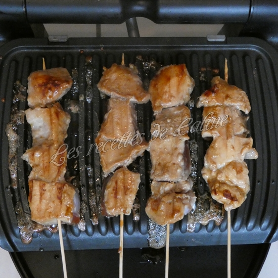 Brochettes de poulet au miel et au soja10
