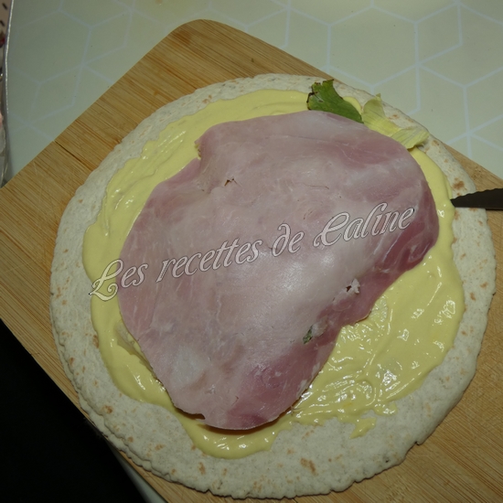 Wraps gourmands jambon fromage et sauce blanche10