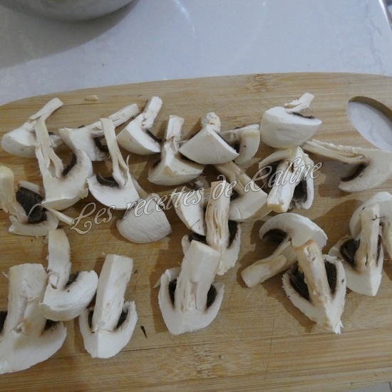 Escalope de dinde à la poitrine fumée et champignons de Paris04