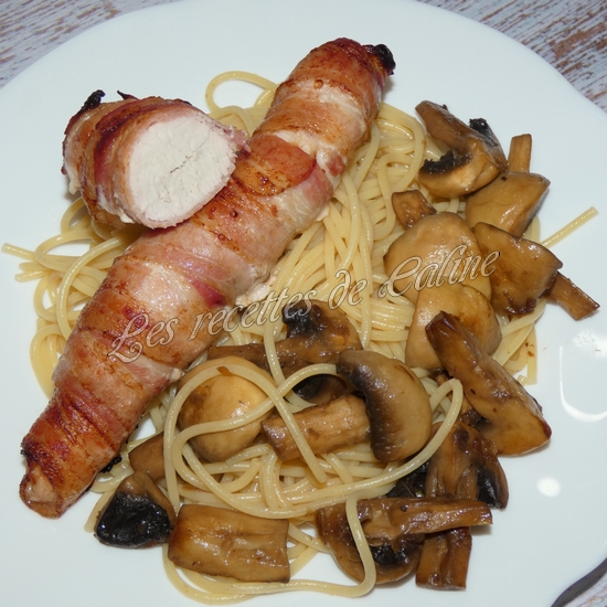 Escalope de dinde à la poitrine fumée et champignons de Paris12