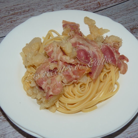 Linguine à la pancetta au chou fleur et à l’ail11