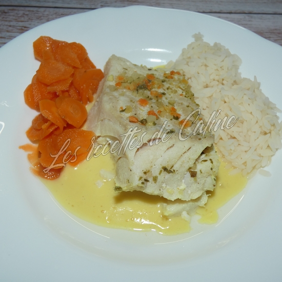 Dos de cabillaud poché et sa sauce légère au miel et à la moutarde14