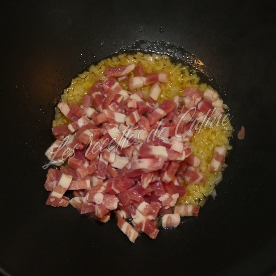 Poêlée de haricots verts, pommes de terre et lard fumé09