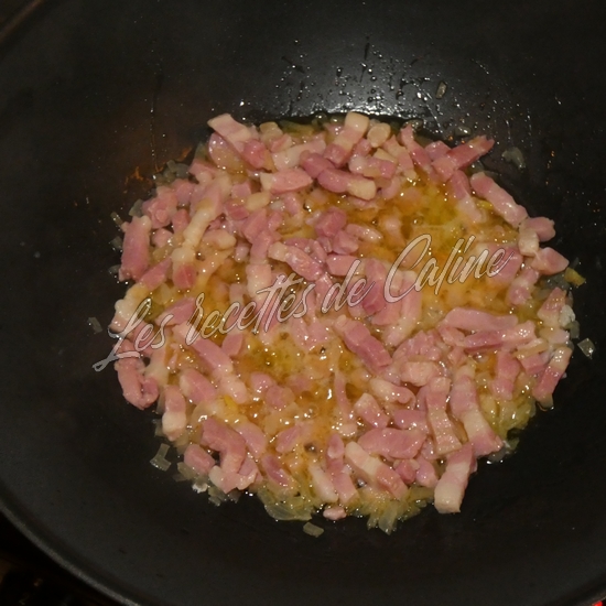 Poêlée de haricots verts, pommes de terre et lard fumé10