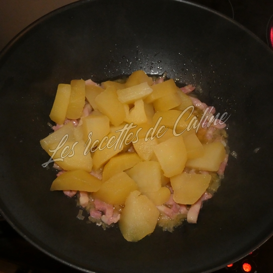Poêlée de haricots verts, pommes de terre et lard fumé11