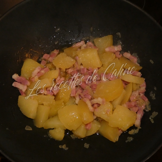 Poêlée de haricots verts, pommes de terre et lard fumé12