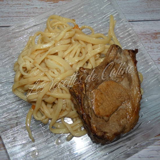 Côtes de Porc marinées (Teriyaki maison) et Nouilles udon maison sautées14