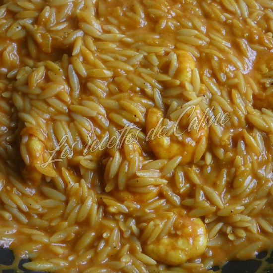 Orzo au curry et aux crevettes12